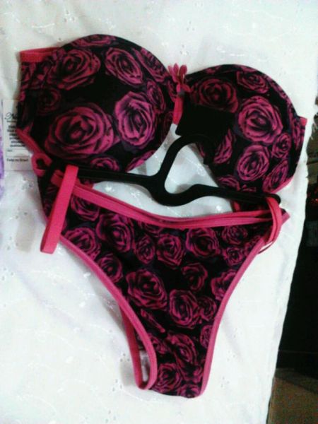 lingerie rosa e preto